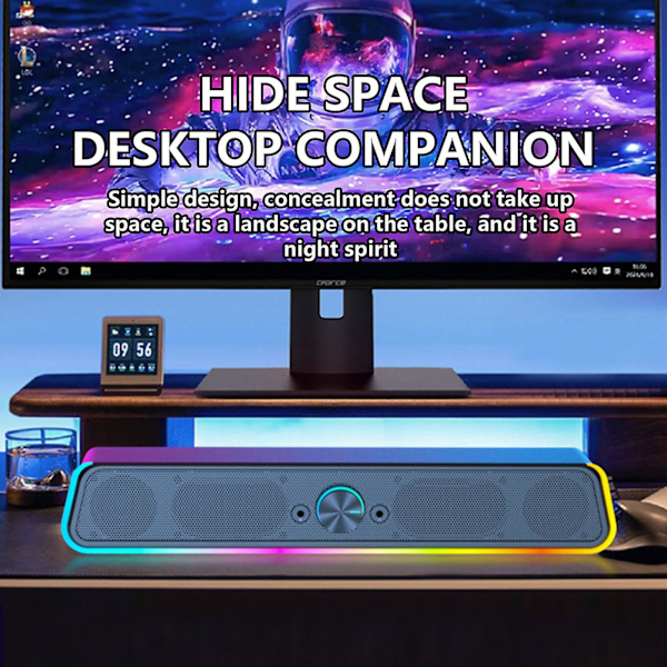 Datorhögtalare Skrivbord Lång Bas RGB Kan Anslutas Till Mikrofon Headset Spel Dator Ljudkabel