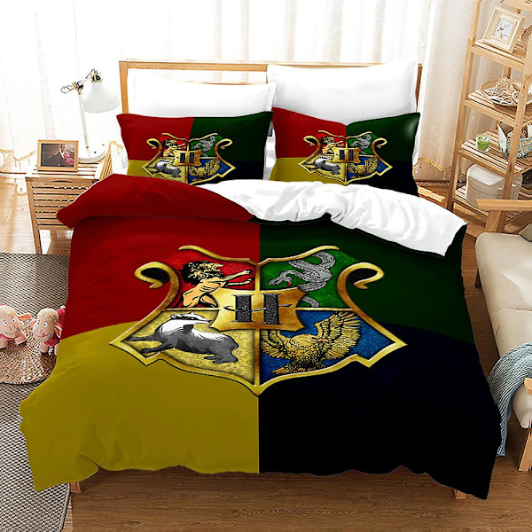 3D Digitaltryck Hogwarts Hemtextil Sängkläder Trestegsset HL23 180*200cm -ZHENV（180*200cm）