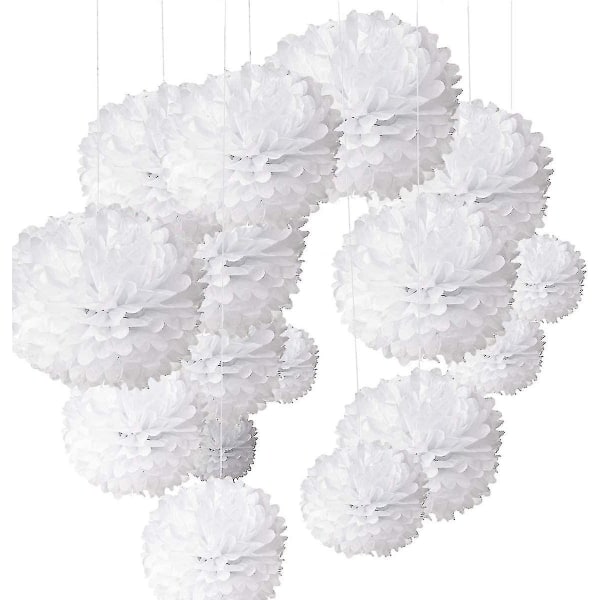24kpl Set Paperitupsut Flower Pompom Tupsut