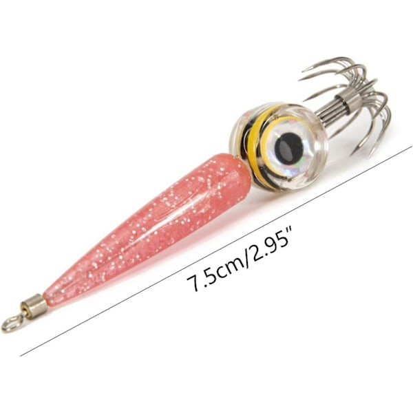 LED-räka fiskebete bläckfisk jigg konstgjorda räkor beten fiske bläckfisk krok animerade fiskebeten presenter till män pojke fiskebeten