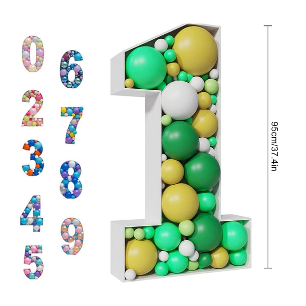 Jättemosaikballongram Stora tältbokstäver DIY Kit Alfanumerisk födelsedagsfestdekor（9）
