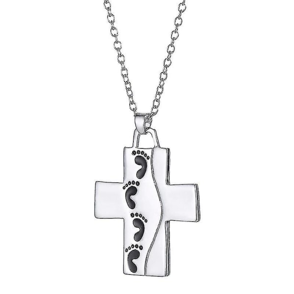 Vendbart kors-anheng halskjede kristne smykker for menn og kvinner (sølv)