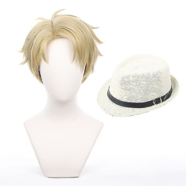 Anime Spy X Family Loid Forger Cosplay Peruk Mössa Ljusblond Kort Hår Twilight Anya Forger Fars Tillbehör Halloween Fest Prop