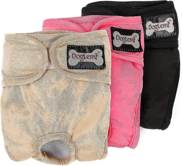 3-pack hundblöjor läckagesäkra tvättbara återanvändbara för hundar