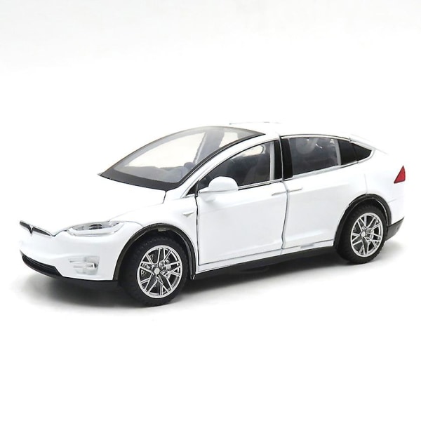 Bilmodel Tesla Model X Legetøj Bilmodel Suv Legering Simuleringslegetøj（hvid）