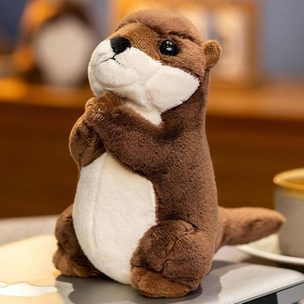 Otter gosedjur, bedårande tecknad utter plyschleksak, fluffigt mjukt gosedjur för jul, födelsedag
