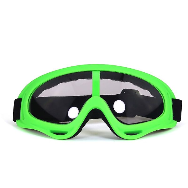 Vintersnösportglasögon Vindtät Skidåkning Snowboardåkning Skyddsglasögon Glasögon（Klar lins med grön ram）