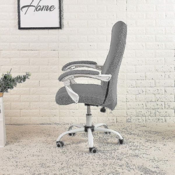 Kontorstol Skrivebordsdeksel Vannbestandig Grå Stretch Jacquard Datamaskin Stolseter For Armlenestoler M