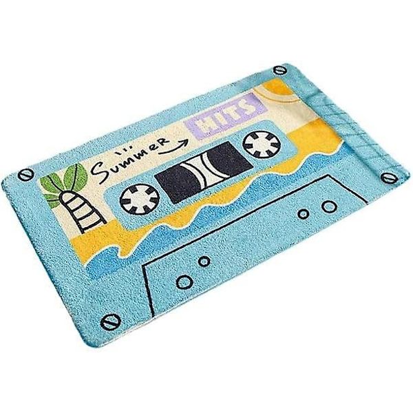 Badmatta för pojkar och flickor, tonåringar, vintage musiktema badmatta, retro golvmatta med självhäftande tejp, halkfri duschmatta