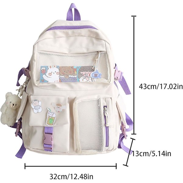 Student Ryggsäck, Mini Super Kapacitet Kawaii Ryggsäck, Söt Skolväska, Vattentäta Skolmaterial
