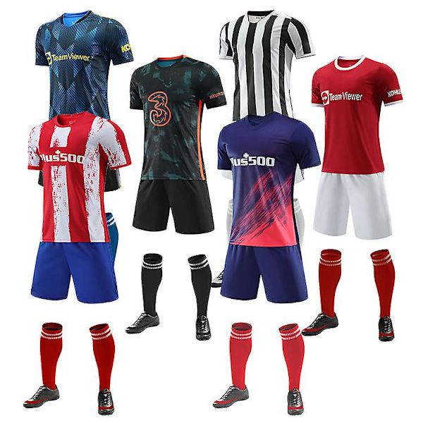 Tilpasset Retro Team Fodboldtrøje Sæt Mænds Børnetrøje Fodbold S（L，Real Madrid hjemme）