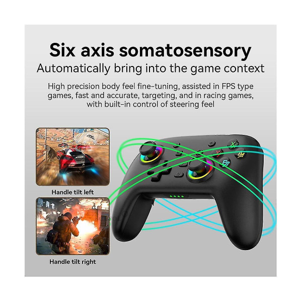 Tears of the Kingdom Game Controller Switch Trådlös kontroll för Switch Pro OLED Game Console Gamepads Joystick-A（BlackGold）