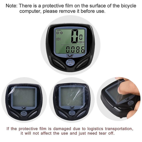 Digital trådløs cykelcomputer - Vandtæt, automatisk vækning, LCD-baggrundsbelysning