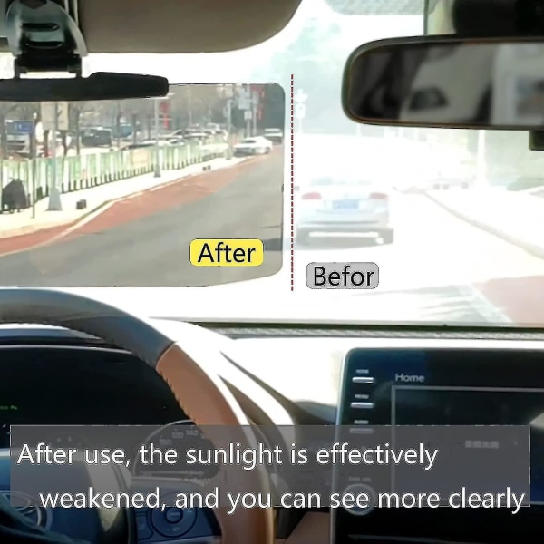 Solskærm til bil, Anti-refleks Universal Sun Visir Extender Beskytter mod solskin, sneblindhed, Uv-stråler