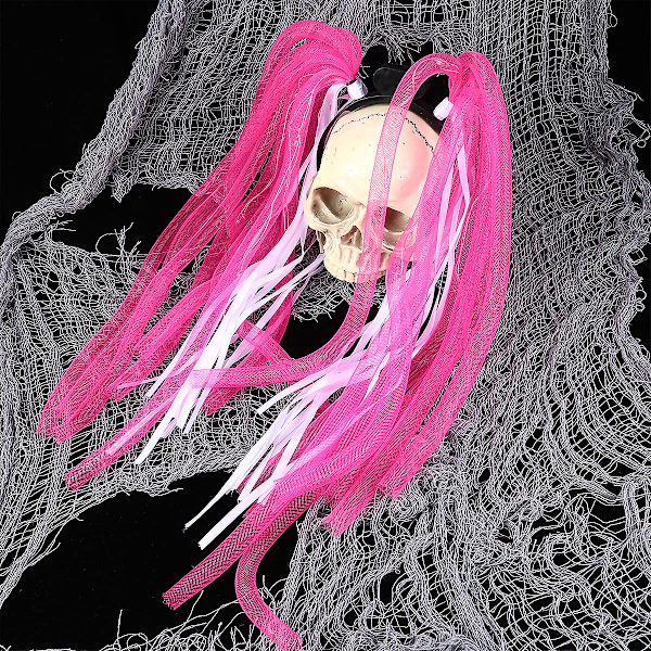 1 st Halloween Luminous Tube Head Band Blinkande Hårband Luminous Tube Pigtail Rosa (Slöjfa för slumpmässig färg)
