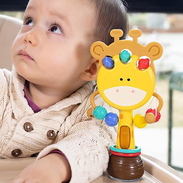 Rattles Toy Baby Cartoon With Warma Lights Fun Bells Leksaker för baby utveckling (flera färger tillgängliga)（gul）