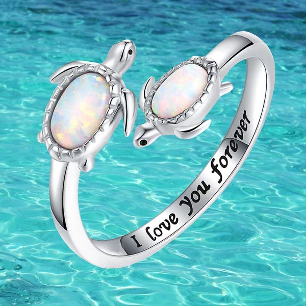 Justerbar öppen ring dam ring mode ringar smycken söta djur havssköldpadda gåvor