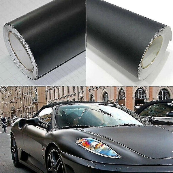 30x152 cm matta filmer svart vinylfilm wrap bil gör-det-själv-klistermärke fordonsdekal 3d-bubbla för modebildekorationer
