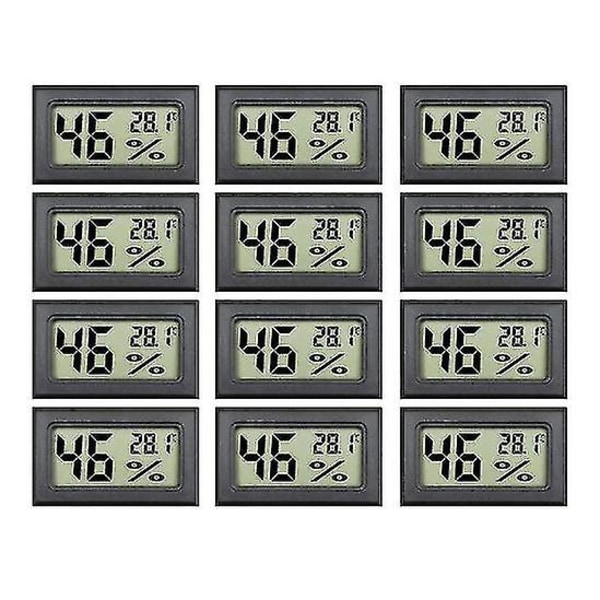 12-pack mini liten digital elektronisk temperatur luftfuktighetsmätare inomhustermometer Hygrometer LCD-skärm Celsiu Zfule53