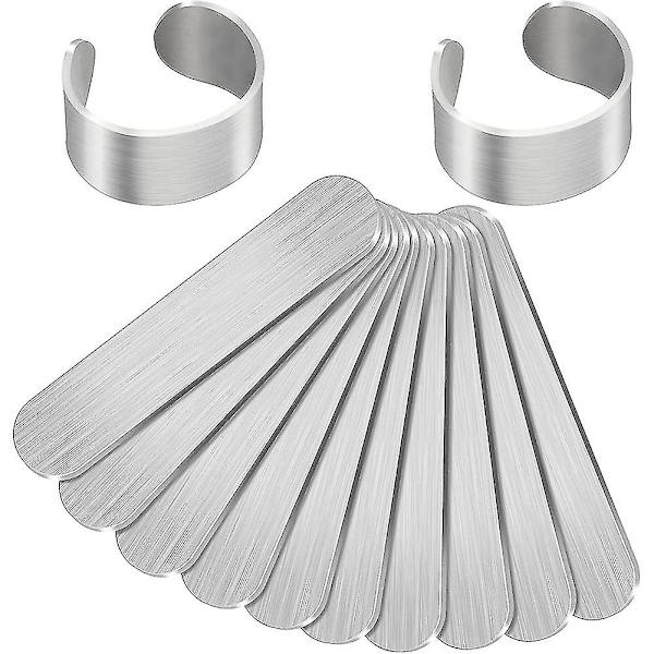 12 st metallstämplingsämnen aluminiumringar ämnen 0,47x2,24 tum böjämnen ringar ämnen Fo