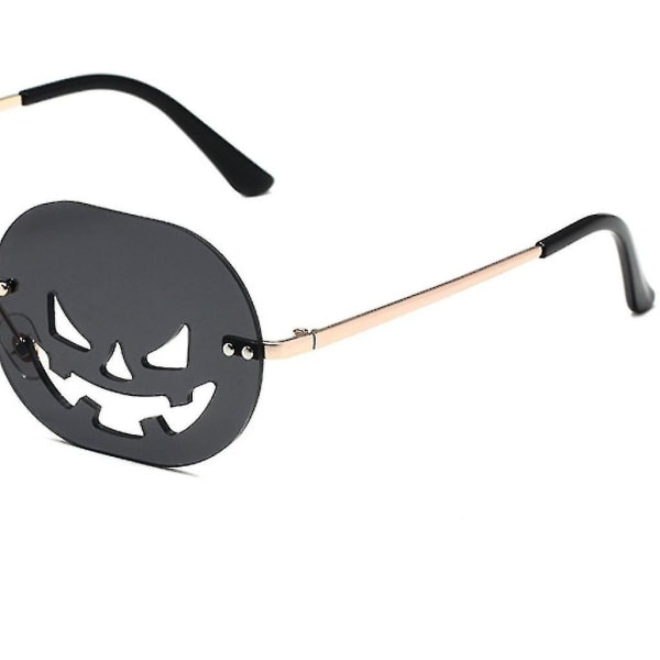 Halloween personlig gresskar solbriller oval stor ramme hule morsomme solbriller (gullramme grått ark)