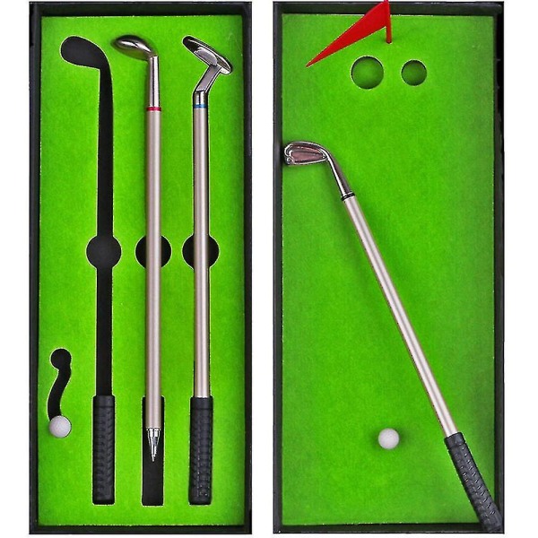 Mini Golf Club Pen Set Presenter För Män Roliga Golf Spel Bordsleksaker Putting Green Golfbana