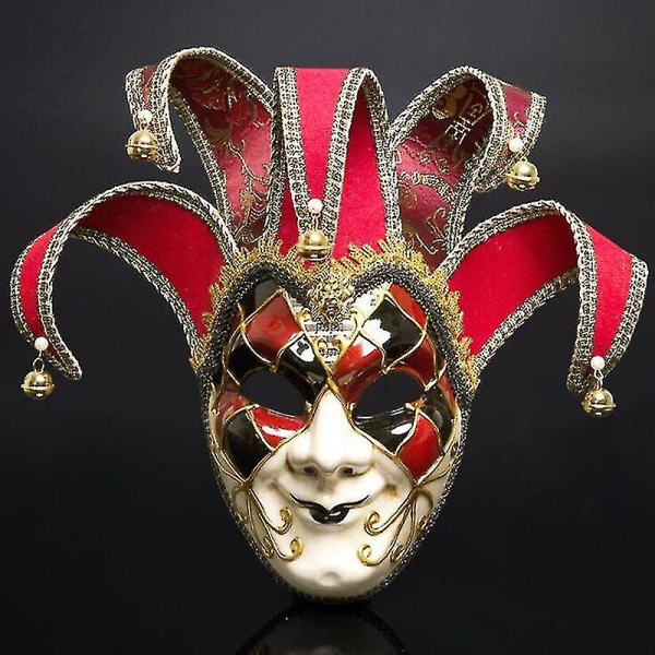 Halloween Party Carnival Mask, Italia Venezia Masquerade Christmas Cosplay Mask（RED）