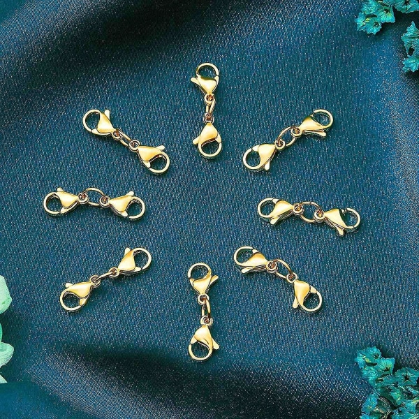 Dubbel hummerlåsförlängare Dubbelkontakt Armbandsförlängningslås för smycketillverkning 10 P