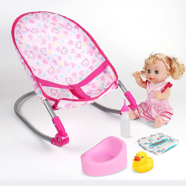 Nyt dukkeklapvognslegetøj, babydukketilbehør, foldbart og let babyvognslegetøj til børn, Hotsale!（gynge）