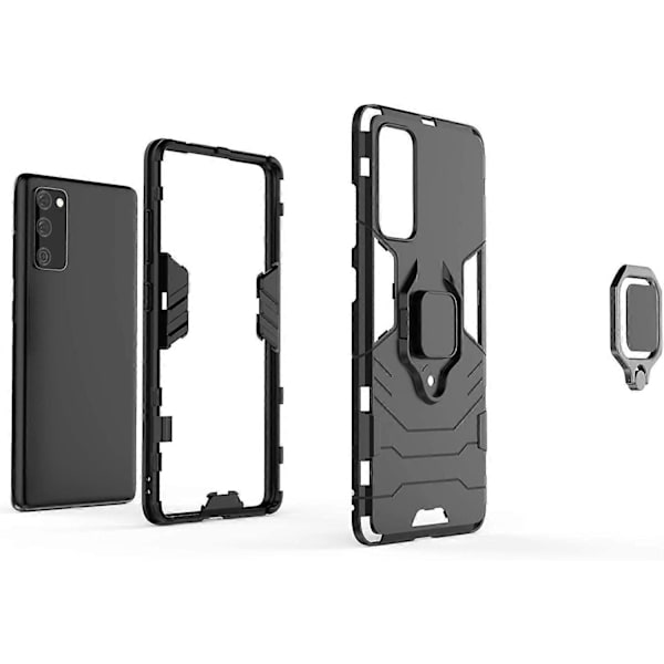 Skydd för Samsung Galaxy S20 FE 5G, Stötsäkert Hybridtåligt Dubbellager Hårdt Bakskydd med [Magnetisk Bilhållare] Ringhållare Cover