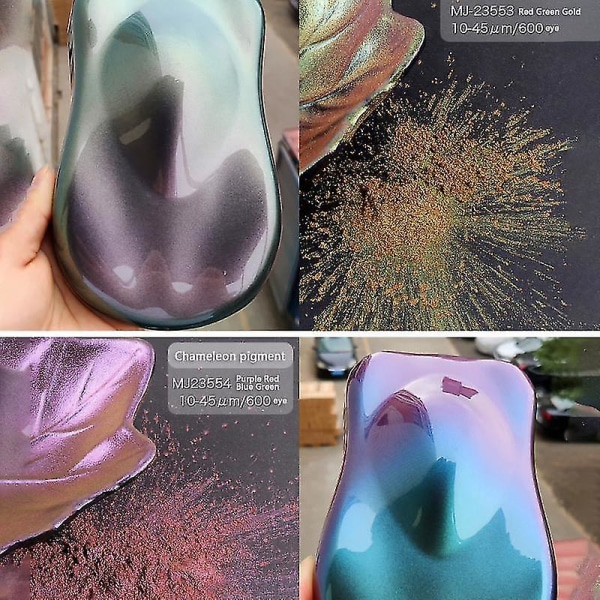 10g/påse Chameleon Pigment Akrylfärg Pulverlackering För bilmålning Bil Chameleon