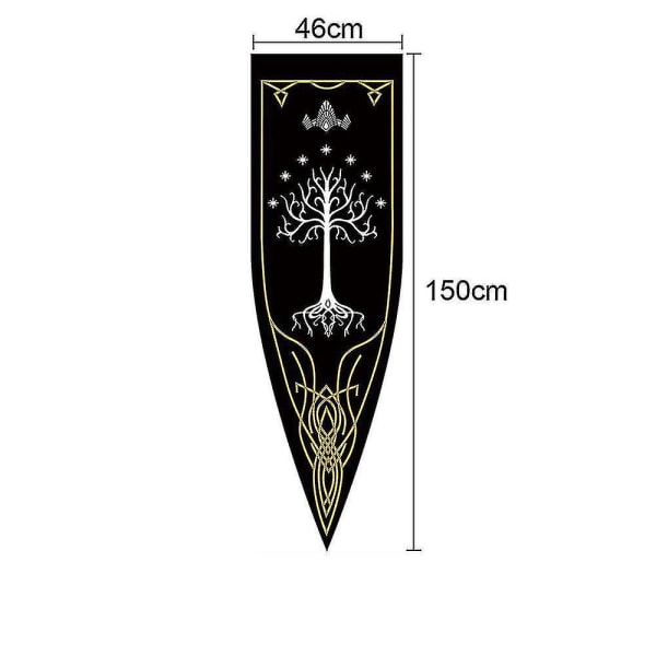 45x150cm Keskiaikainen kuningaskunta Rohan Gondor Horse Tree Banner Lippu Seinäriippu Koti Asuntola Olohuone Viirilippu Burgees