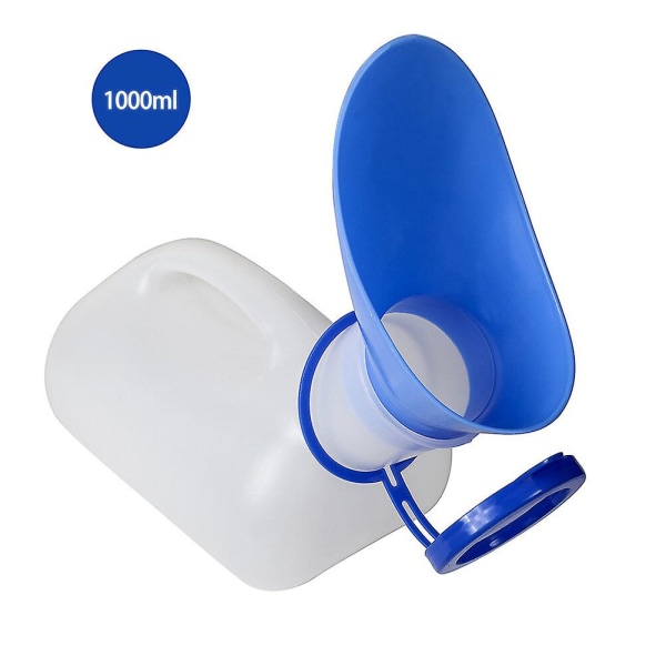 Unisex potte urinal Toalett urinal sengetøy tisseflaske med lokk og trakt for camping utendørs reiser