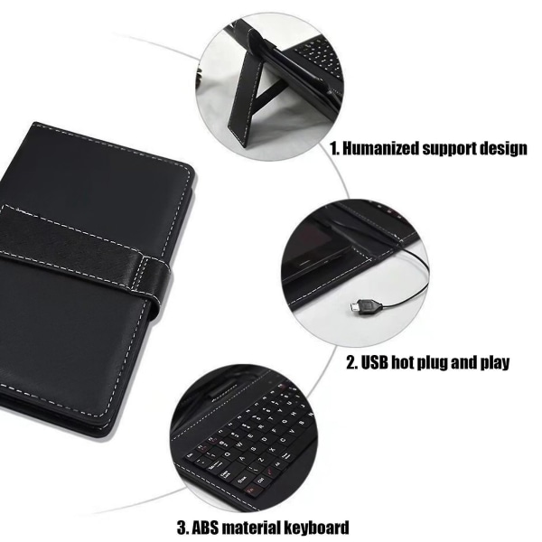 Kabelanslutet tangentbord Tablettdator Cover 7-10,1-tums cover med tangentbord Lämpligt för olika Android-surfplattor