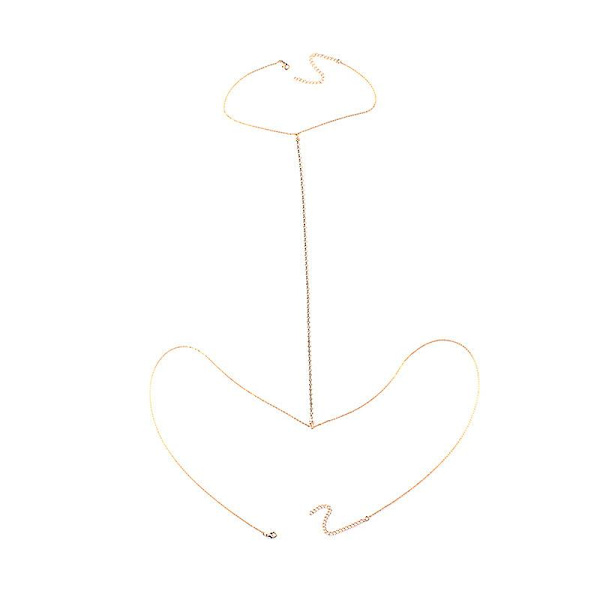 Wabjtam Rhinestone Body Chain Bra Crystal Bikini Body Jewelry Halskjede Bikini Sexy Chains For Women And Girls (gull)