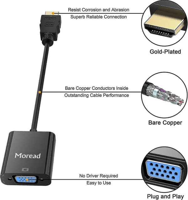 Hdmi Vga:han, kullattu Hdmi Vga -sovitin (uros naaras)