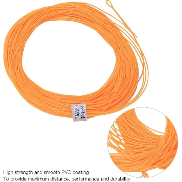 Flugfiskespö Line,fiskespö Line, Nylon Float Med Svetsad Loop Motvikt Fiskeutrustning Tillbehör, Dubbel Färg 2 Svetsade Loopar Flugfiskespö Line Spole（orange）