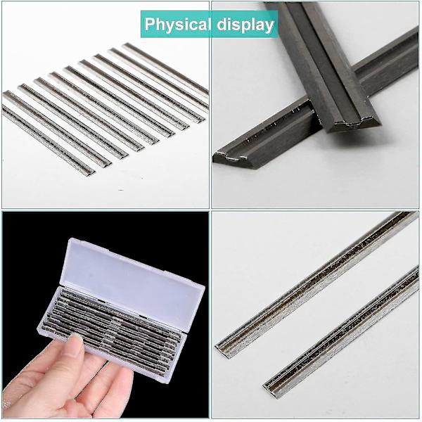 10 stk. elektrisk høvlbladssæt, 82x5,5x1,1mm, til Makita, Black & Decker, Bosch, Dewalt og Elu høvle