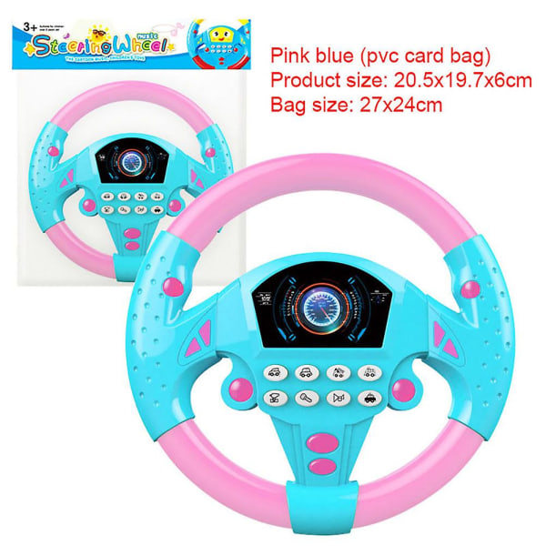 Børnelegetøjssimulering Lille rat Copiloter Simuleret ratlegetøjshjul Tidlig uddannelse Lydende legetøj Børnelegetøj Gave（Pink）