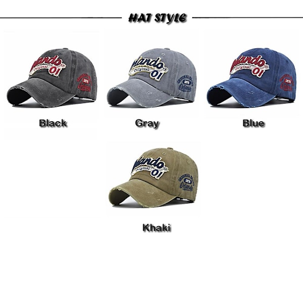 Tvättat basebollkeps vår och sommar ny hatt 3d broderi bokstäver basebollkeps män och kvinnor retro keps
