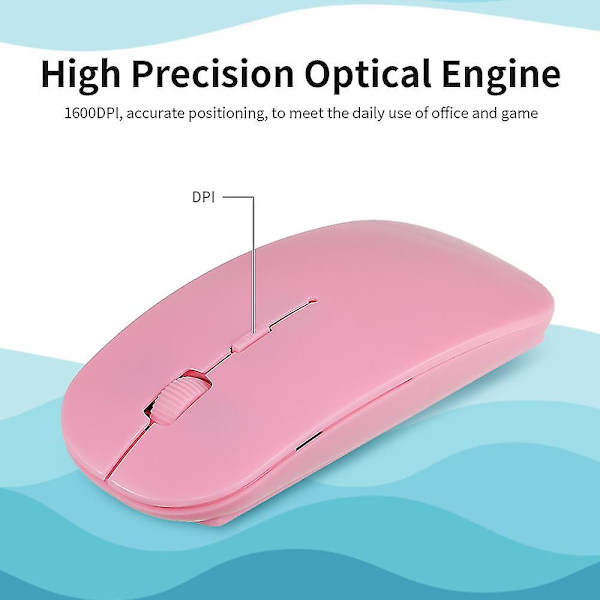 2,4 GHz Trådlös Mus Bärbar Ultratunn Tyst Mus 4 Tangenter Trådlös Optisk Mus 1600dpi För Dator Laptop Blå Blå