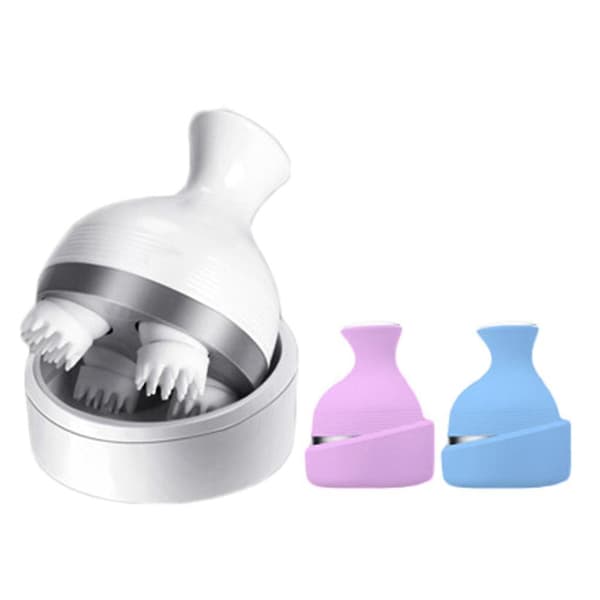 Handhållen vattentät Sclap Massage Body Deep Tissue Kneading Massager Simulerande（Vit）