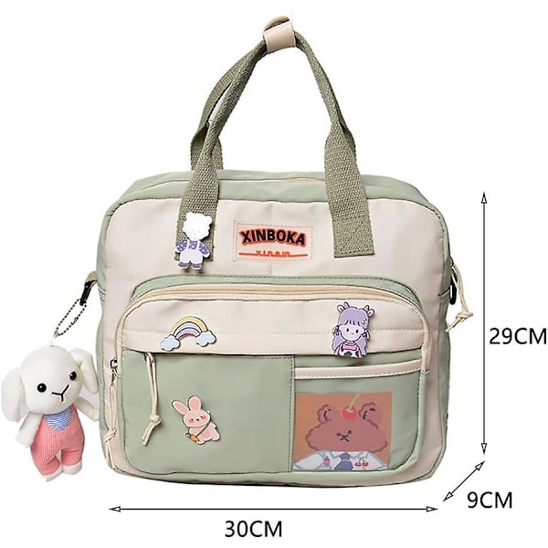 Kawaii Ryggsäck Söt Messenger Väska Crossbody Canvas Tote Väska För Kvinnor Kawaii Ita Väska Med Kawaii Tillbehör