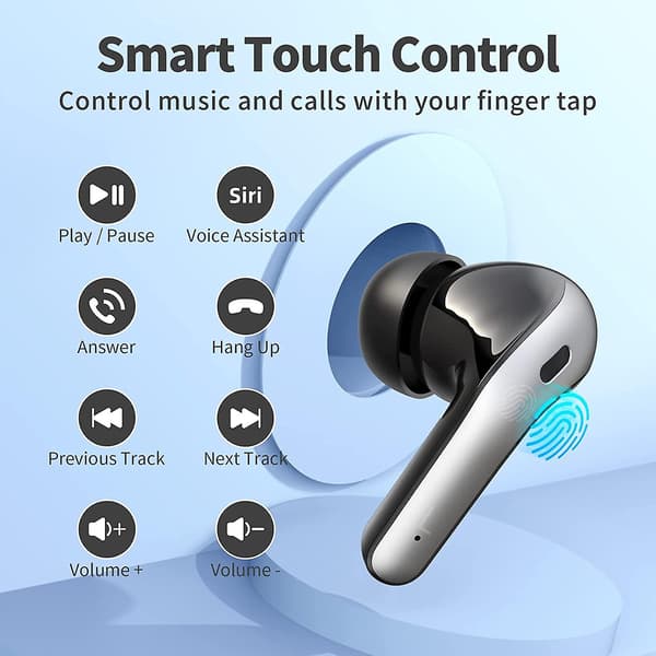 Bluetooth-headset True Wireless Öronproppar 60h Uppspelning Led Strömdisplay Headset
