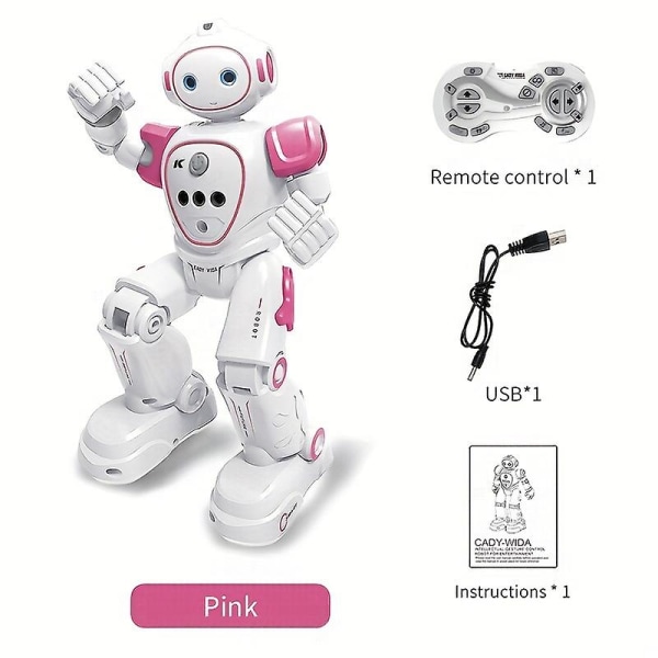 Intelligent programmering Fjernbetjening Robotmodel Bevægelsesføling Dansende legetøjsrobot til børn (pink)