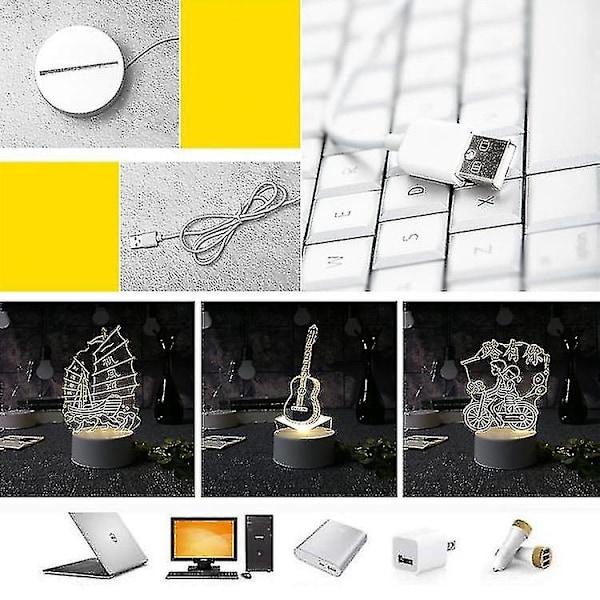 3D Illusionsnattlampa med Smart Touch, Atmosfärisk Glödlampa, Visuell Illusion, LED-lampa