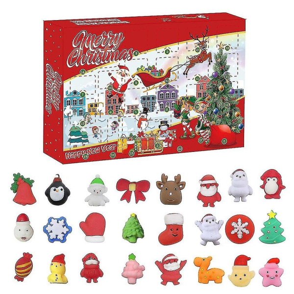 Festlig Snømann Klem Toy Blind Box Slipp stress og tell ned til jul[jl]--