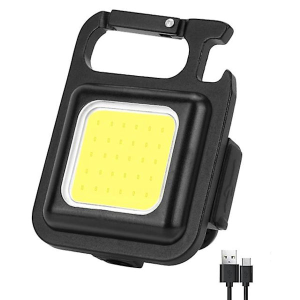 Mini LED ficklampa bärbar USB uppladdningsbar arbetslampa 800 lumen stark nyckelring ljus liten ficklampa för utomhusbruk