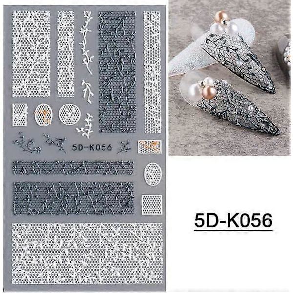 Blomster Nagelsticker 5D Svart Vit Blomma Nageldekaler Vår Sommar Naglar Konst Tillbehör 3st Vita Blomster Nagelsticker Manikyr Tillbehör