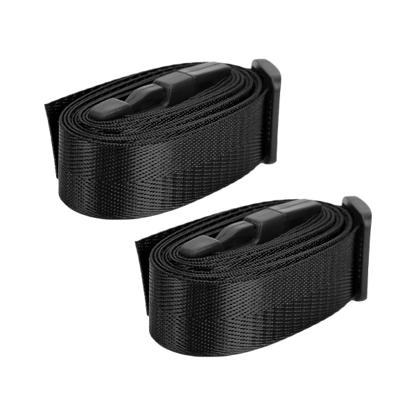 20242PCS Resväska Rem Justerbar Polyester Bagage Spänne Rem för Resor 150x2.5cmSvart